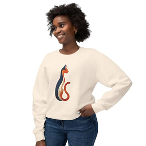 Whimsical Cat Unisex Lightweight Crewneck Sweatshirt - Dipaliz - Sweatshirts - s