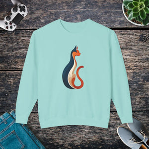 Whimsical Cat Unisex Lightweight Crewneck Sweatshirt - Dipaliz - Sweatshirts - s
