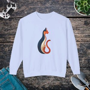 Whimsical Cat Unisex Lightweight Crewneck Sweatshirt - Dipaliz - Sweatshirts - s