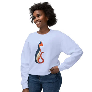 Whimsical Cat Unisex Lightweight Crewneck Sweatshirt - Dipaliz - Sweatshirts