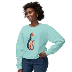 Whimsical Cat Unisex Lightweight Crewneck Sweatshirt - Dipaliz - Sweatshirts