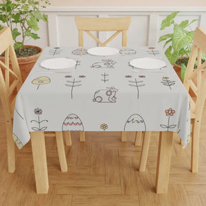 Easter Bunny Tablecloth Stylish One-sided Print Elegant Home Decor - one Size / White - Tablecloths