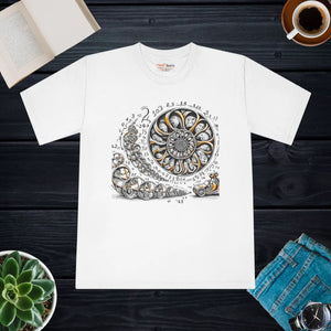Premium Whimsical Fibonacci Spiral Tee - Cotton Math Gift - Dipaliz - T-shirts