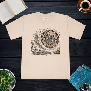 Premium Whimsical Fibonacci Spiral Math Art Tee - Dipaliz - Crème / s - T-shirts