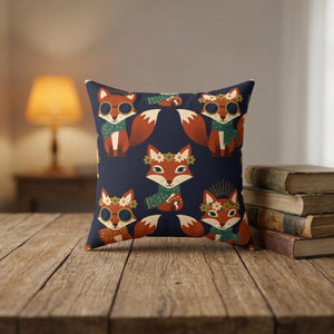 Woodland accent cushion by DipaliZ printed in full colour