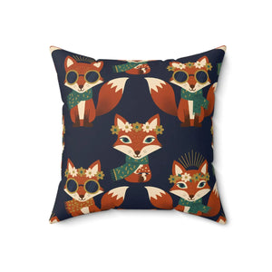 Rust and burnt sienna foxes on a cream ground, DipaliZ design