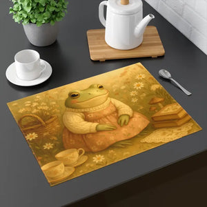 Whimsical Frog Placemat - Charming Kitchen Decor - Dipaliz - 18’’ × 14’’ - Placemats