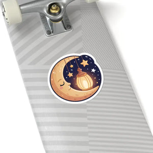 Whimsical Moon Lantern Sticker - Cozy Night Decor - Dipaliz - Decorative Stickers