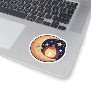 Whimsical Moon Lantern Sticker - Cozy Night Decor - Dipaliz - Decorative Stickers