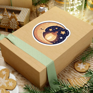 Whimsical Moon Lantern Sticker - Cozy Night Decor - Dipaliz - Decorative Stickers