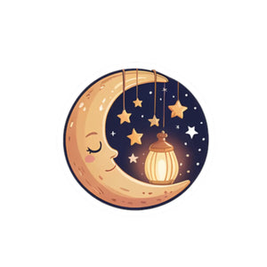 Whimsical Moon Kiss-cut Stickers - Dreamy Vinyl Decor - Dipaliz - Decorative