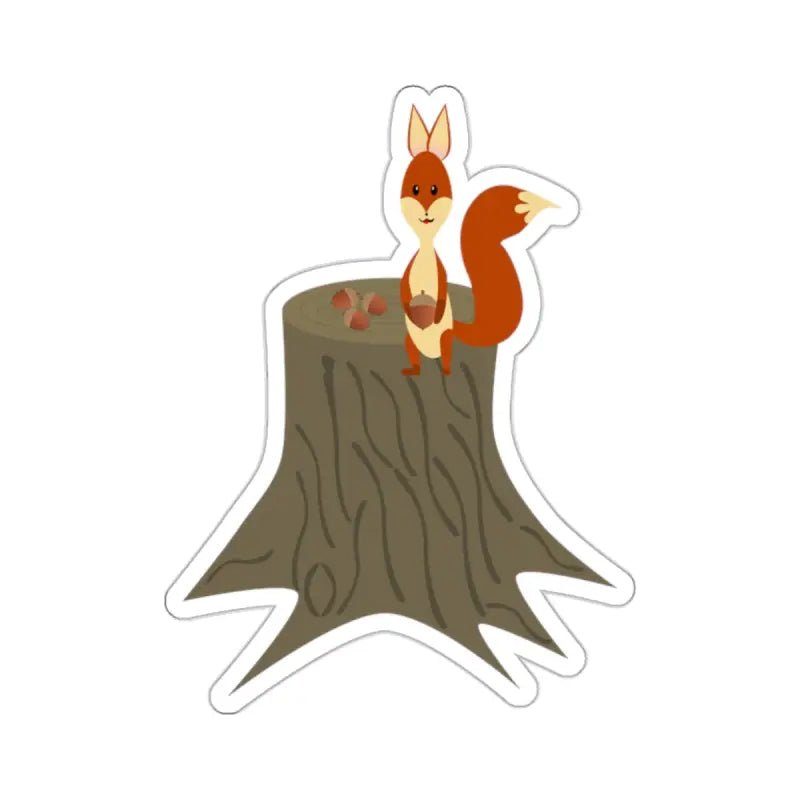 Nutty Squirrel Kiss Cut Stickers: Whimsy for your World - 2’’ × / White Paper Products