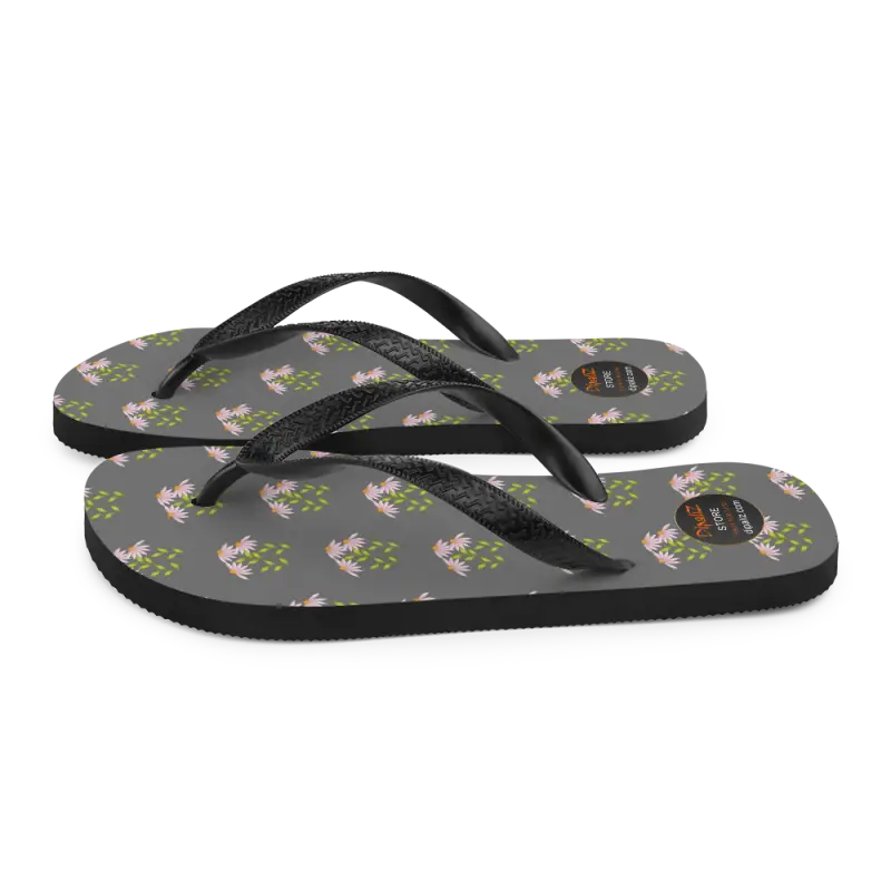 Whimsical Pink Flower Flip Flops: Perfect Summer Fun Footwear - Flip-flop