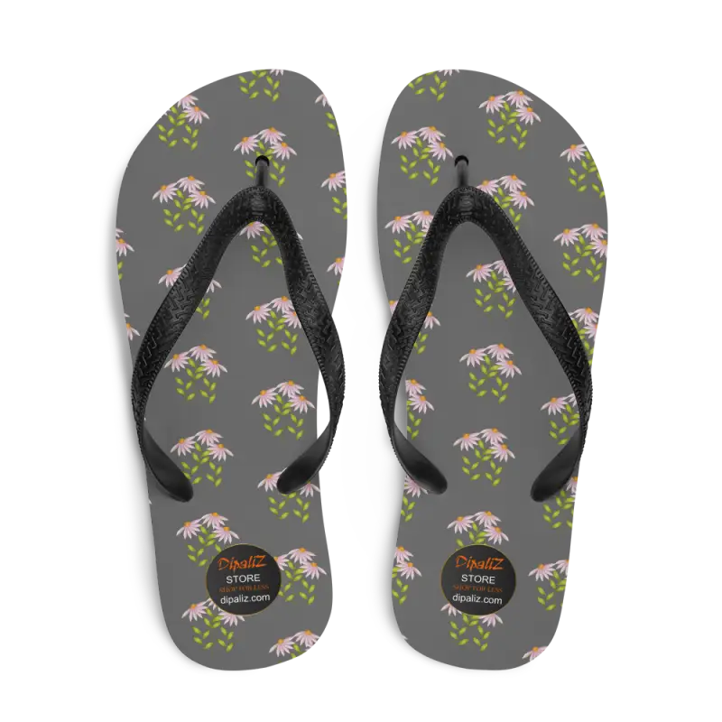 Whimsical Pink Flower Flip Flops: Perfect Summer Fun Footwear - Flip-flop