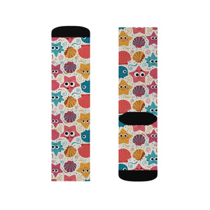 Whimsical Starfishes and Sea Shells Socks Eco-friendly Gifts - Dipaliz