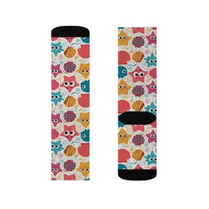 Whimsical Starfishes and Sea Shells Socks Eco-friendly Gifts - Dipaliz