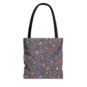 Swirl Tote Bag Eco Style Fabric Canvas Beach Colorful Dipaliz - 13’’ × / Black - Bags