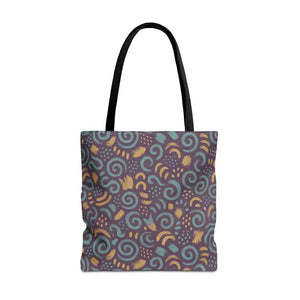 Swirl Tote Bag Eco Style Fabric Canvas Beach Colorful Dipaliz - 18’’ × / Black - Bags