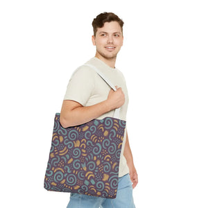 Vibrant Swirl Tote Bag - Eco Style Fabric Canvas - Dipaliz - Bags