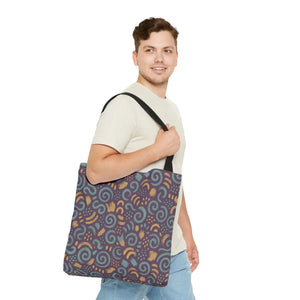 Vibrant Swirl Tote Bag - Eco Style Fabric Canvas - Dipaliz - Bags