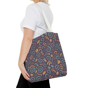 Vibrant Swirl Tote Bag - Eco Style Fabric Canvas - Dipaliz - Bags