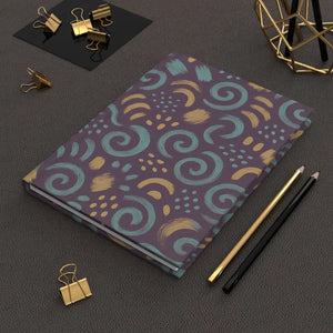 Whimsical Swirls Hardcover Journal Matte Laminated Cover - Dipaliz - Journals