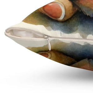 Teddy Bear Spun Heart Polyester Square Pillow - Cozy Home Decor - Dipaliz - Throw Pillows