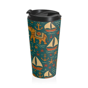 Whimsical Travel Mug - Elephant Design Stainless Steel - Dipaliz - Tumblers
