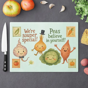 Vegetable Cutting Board Tempered Glass Surface Brighten Meal Prep - Large - Boards