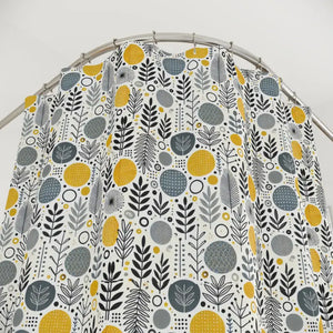 Modern Bathroom Decor Floral Shower Curtain Chic Grey Tones - Dipaliz - 71’’ × 74’’ - Curtains