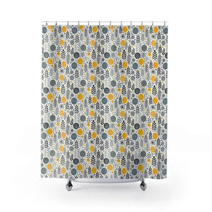Modern Bathroom Decor Floral Shower Curtain Chic Grey Tones - Dipaliz - 71’’ × 74’’ - Curtains
