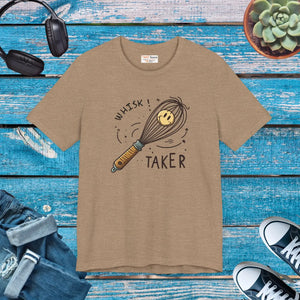 Quirky Unisex Jersey Tee - Whisk Design Cotton - Dipaliz - T-shirts