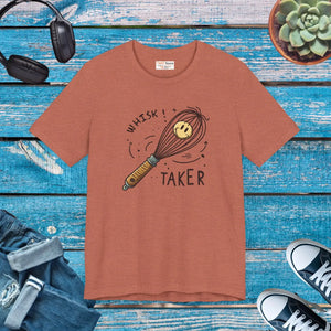 Quirky Unisex Jersey Tee - Whisk Design Cotton - Dipaliz - T-shirts