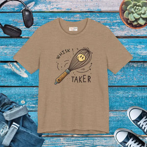 Unisex Jersey Whisk Taker Tee Bold Culinary Design Dipaliz - Heather Tan / Xs - T-shirts