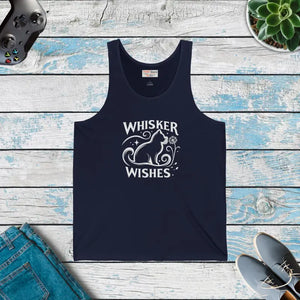 Unisex Jersey Tank Summer Style for Cat Lovers - Dipaliz - Xs / Navy - Tops