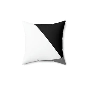 White Abstract Polyester Square Pillow - Modern Bold Decor - Dipaliz - 14’’ × - Throw Pillows