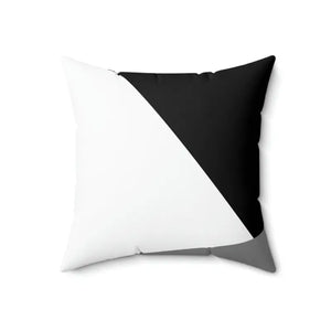 White Abstract Polyester Square Pillow - Modern Bold Decor - Dipaliz - 18’’ × - Throw Pillows