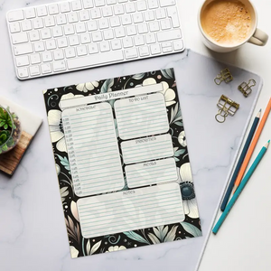 White Anemone Flowers Notepad - Weekly Planner Art - Dipaliz - Notepads