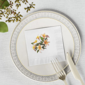 White Coined Napkins – 3 Ply Party Tableware - Dipaliz - Paper