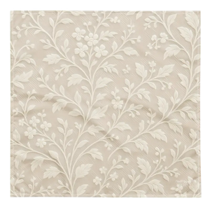 All-over Print Bandana White Floral Vines Breathable - Dipaliz - Bandanas & Headties