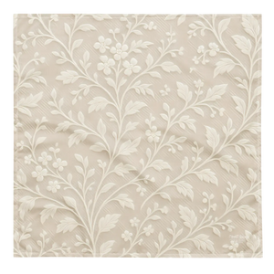 White Floral All-over Print Bandana - Breathable Cotton - Dipaliz - Bandanas & Headties