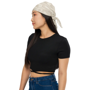 White Floral All-over Print Bandana - Breathable Cotton - Dipaliz - Bandanas & Headties
