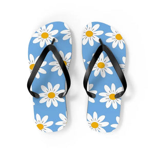 White Flowers Flip Flops - Beach Paradise Summer Style - Dipaliz - m / Black Sole - Slippers