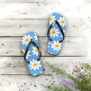White Flowers Flip Flops - Beach Paradise Summer Style - Dipaliz - s / Black Sole - Slippers