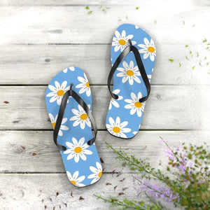 White Flowers Flip Flops - Beach Paradise Summer Style - Dipaliz - Slippers