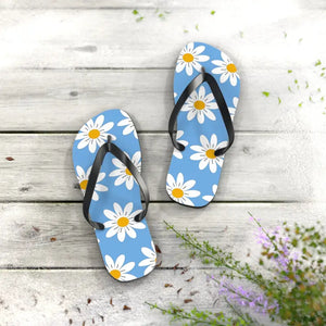 White Flowers Flip Flops - Beach Paradise Summer Style - Dipaliz - Slippers