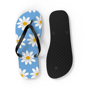 White Flowers Flip Flops - Beach Paradise Summer Style - Dipaliz - Slippers