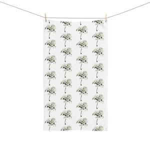 White Flowers Hand Towel – Polyester-cotton - Dipaliz - Towels