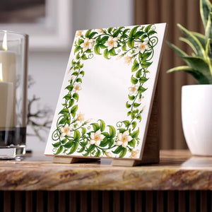 Serene White Flower Ceramic Photo Tiles Nature Design - Dipaliz - Wall