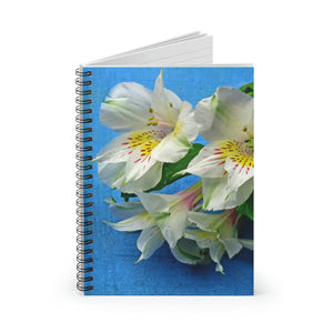 White Flowers Spiral Notebook – Ruled Line - Dipaliz - Notebooks & Notepads